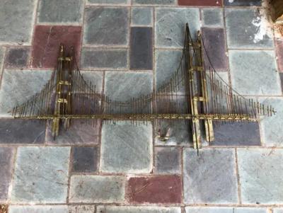 Curtis Jer Fabulous Curtis Jere Signed Brutalist Golden Gate Bridge Wall Sculpture Hanging