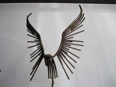 Curtis Jer Fabulous Curtis Jere Table Sculpture Flying Eagles Mid century Modern