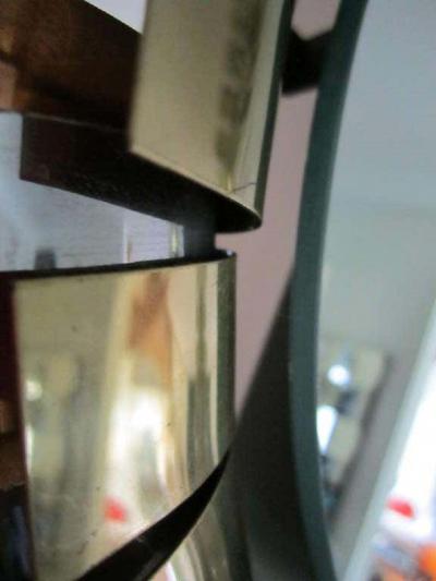 Curtis Jer Fabulous Signed Curtis Jere Eyelash Clock Mirror Mid century Modern