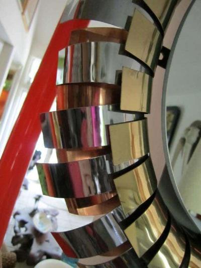 Curtis Jer Fabulous Signed Curtis Jere Eyelash Clock Mirror Mid century Modern