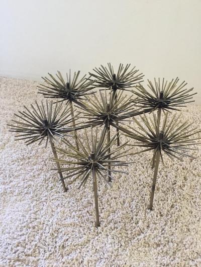 Curtis Jer French Pom Pom Bronze Gilt Iron Curtis Jere Style Petite Cocktail Table