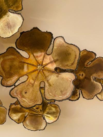 Curtis Jer LARGE BRUTALIST FLOWERS WALL SCULPTURE