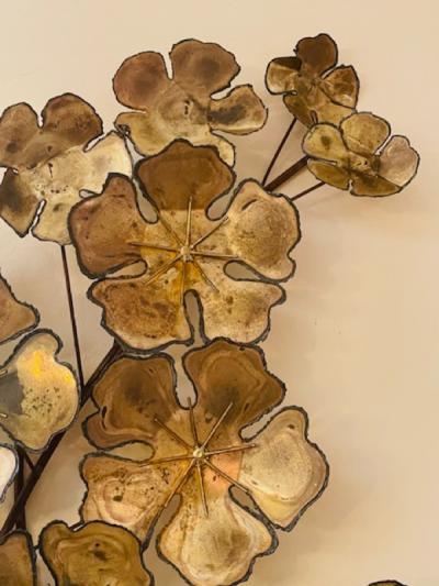 Curtis Jer LARGE BRUTALIST FLOWERS WALL SCULPTURE