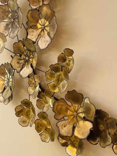 Curtis Jer LARGE BRUTALIST FLOWERS WALL SCULPTURE