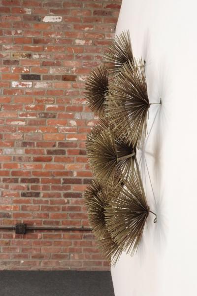 Curtis Jer Large Brutalist Pom Pom Brass Wall Sculture by Curtis Jere Signed and Dated