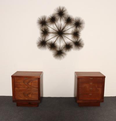 Curtis Jer Large Brutalist Pom Pom Brass Wall Sculture by Curtis Jere Signed and Dated