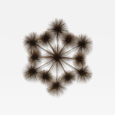 Curtis Jer Large Brutalist Pom Pom Brass Wall Sculture by Curtis Jere Signed and Dated