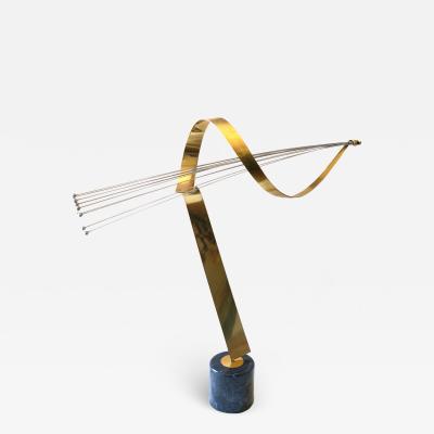 Curtis Jer Large Curtis C Jere Brass Spray Sculpture on Marble Base