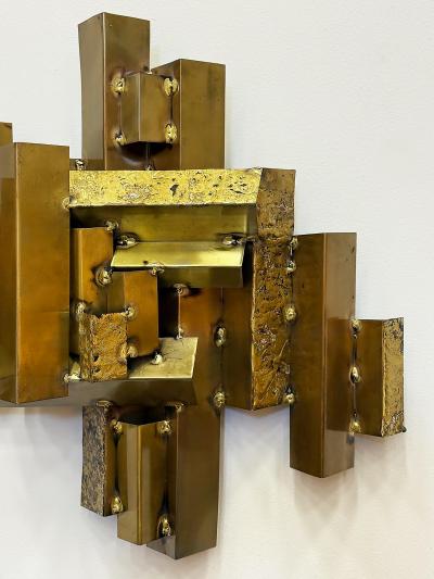 Curtis Jer Large Curtis Jer Vintage Brutalist Cityscape Wall Sculpture