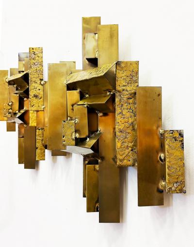 Curtis Jer Large Curtis Jer Vintage Brutalist Cityscape Wall Sculpture