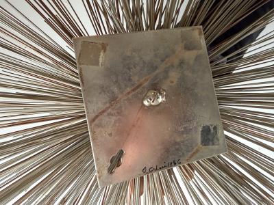 Curtis Jer Large Metal Brass Abstract Wall Sculpture by Curtis Jere USA 1980s