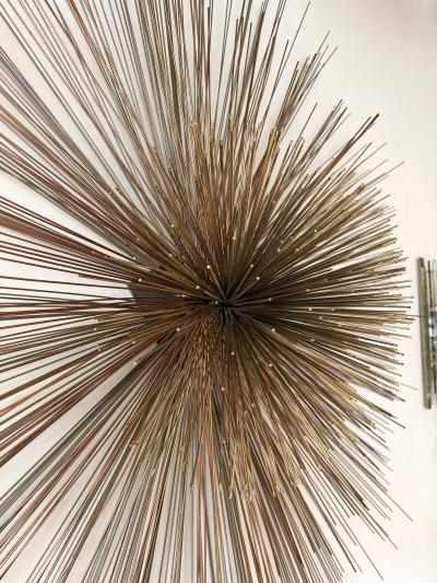 Curtis Jer Large Metal Brass Abstract Wall Sculpture by Curtis Jere USA 1980s