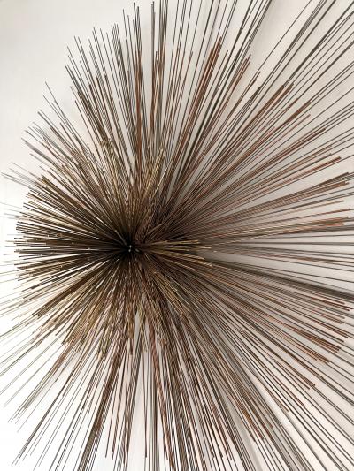 Curtis Jer Large Metal Brass Abstract Wall Sculpture by Curtis Jere USA 1980s