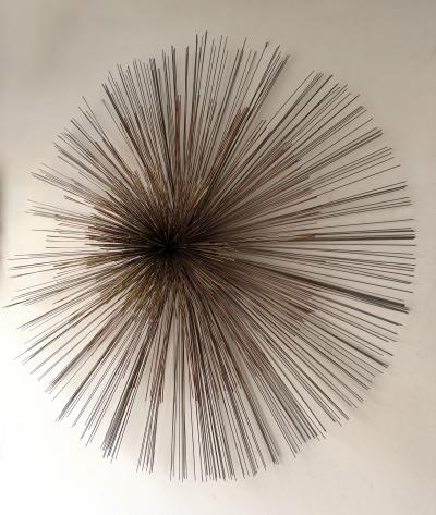 Curtis Jer Large Metal Brass Abstract Wall Sculpture by Curtis Jere USA 1980s