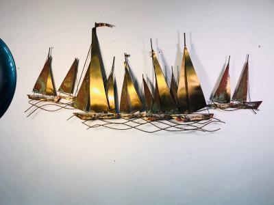 Curtis Jer Large Scale Boat Wall Sculpture by Curtis Jere