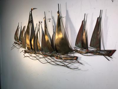 Curtis Jer Large Scale Boat Wall Sculpture by Curtis Jere