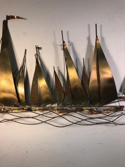 Curtis Jer Large Scale Boat Wall Sculpture by Curtis Jere