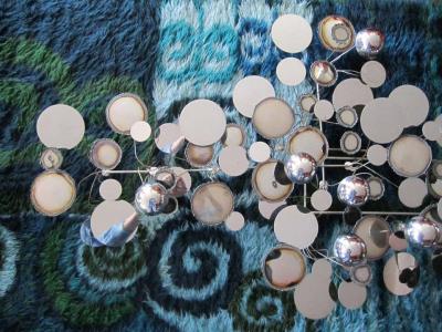 Curtis Jer Large Wall Mounted Raindrops Sculpture by Curtis Jere Mid Century Modern