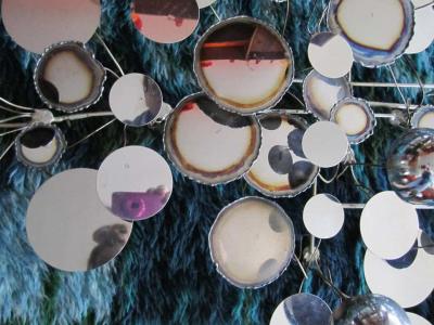 Curtis Jer Large Wall Mounted Raindrops Sculpture by Curtis Jere Mid Century Modern