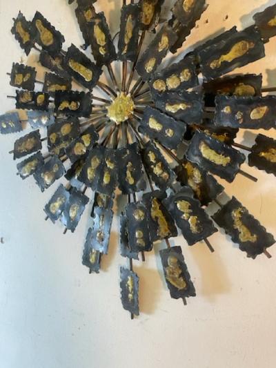 Curtis Jer MIXED METALS BRUTALIST SPRAY WALL SCULPTURE