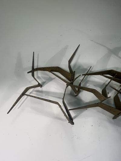 Curtis Jer MODERN ABSTRACT METAL FLOCK OF BIRDS WALL SCULPTURE