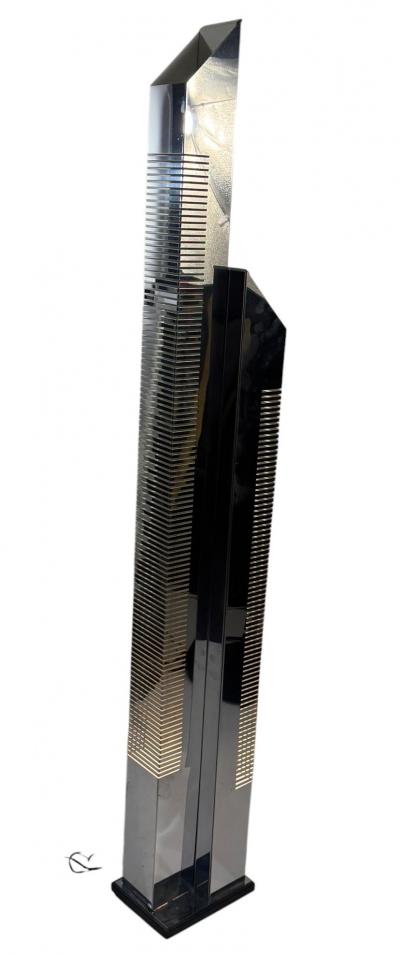 Curtis Jer MODERNIST CURTIS JERE SKYSCRAPER CHROME FLOOR LAMP