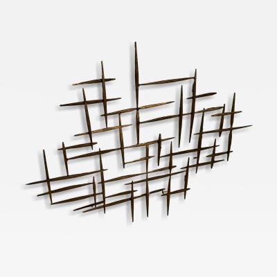 Curtis Jer Mid Century Curtis Jere Style Metal Brutalist Wall Sculpture