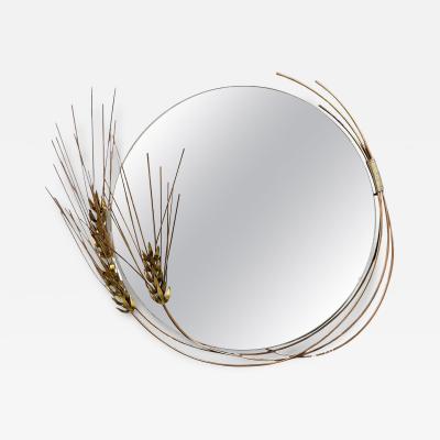 Curtis Jer Mid Century Curtis Jere Wheat stalk Mirror Signed dated 1981