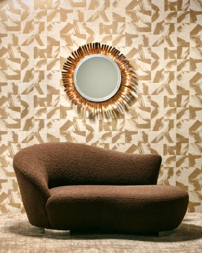 Curtis Jer Mid Century Modern Curtis Jer Brutalist Eyelash Sunburst Copper Wall Mirror