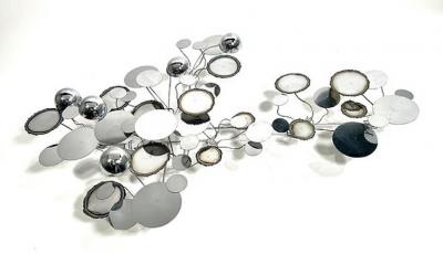 Curtis Jer Original Curtis Jere Chrome Raindrop Wall Sculpture