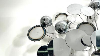 Curtis Jer Original Curtis Jere Chrome Raindrop Wall Sculpture