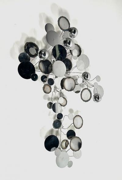Curtis Jer Original Curtis Jere Chrome Raindrop Wall Sculpture