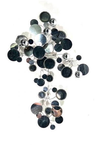Curtis Jer Original Curtis Jere Chrome Raindrop Wall Sculpture