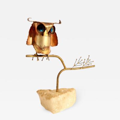 Curtis Jer Owl on Branch Early sculpture by Curtis Jere