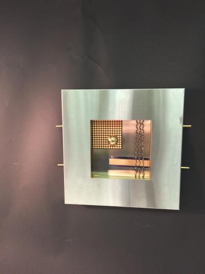 Curtis Jer PAIR OF CURTIS JERE MODERNIST MIXED METALS WALL SCULPTURES