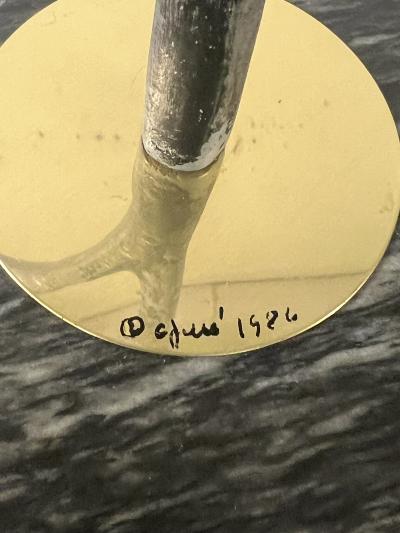 Curtis Jer POST MODERN ALUMINUM AND BRASS DEER SCULPTURE ON MARBLE BY CURTIS JERE