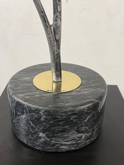 Curtis Jer POST MODERN ALUMINUM AND BRASS DEER SCULPTURE ON MARBLE BY CURTIS JERE