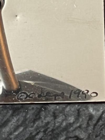 Curtis Jer POST MODERNIST CHROME BRASS COPPER SCULPTURE ON MARBLE BASE BY CURTIS JERE