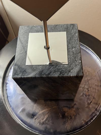 Curtis Jer POST MODERNIST CHROME BRASS COPPER SCULPTURE ON MARBLE BASE BY CURTIS JERE