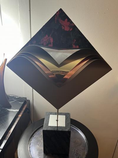 Curtis Jer POST MODERNIST CHROME BRASS COPPER SCULPTURE ON MARBLE BASE BY CURTIS JERE