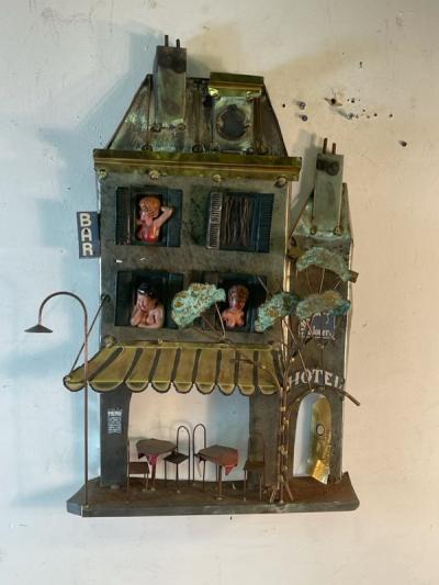 Curtis Jer RARE RISQUE FRENCH HOTEL BRUTALIST WALL SCULPTURE BY CURTIS JERE