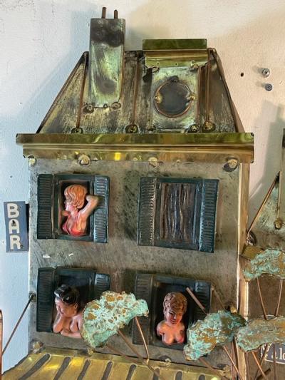 Curtis Jer RARE RISQUE FRENCH HOTEL BRUTALIST WALL SCULPTURE BY CURTIS JERE