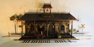 Curtis Jer Rare Curtis Jere Brutalist Train Station Wall Sculpture