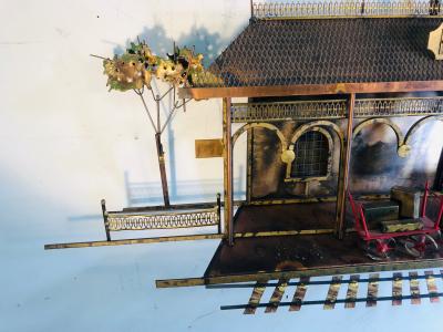 Curtis Jer Rare Curtis Jere Brutalist Train Station Wall Sculpture