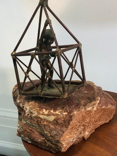 Curtis Jer Rare Sculpture Model of a Boy in a Balloon by Curtis Jere