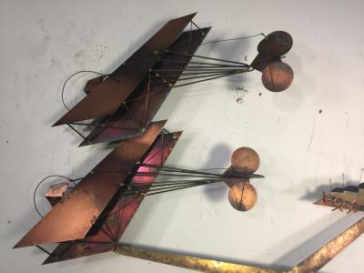Curtis Jer SIGNED CURTIS JERE AIRPLANES AND AIRPORT WALL SCULPTURE