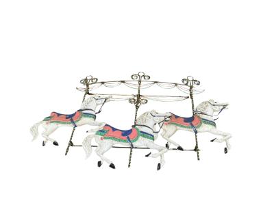Curtis Jer SIGNED ENAMELED METAL CAROUSEL WALL SCULPTURE BY CURTIS JERE