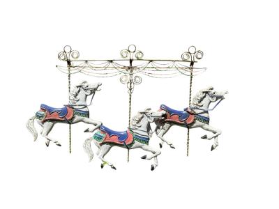 Curtis Jer SIGNED ENAMELED METAL CAROUSEL WALL SCULPTURE BY CURTIS JERE
