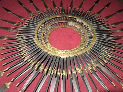 Curtis Jer Stunning C Jere Style Brutalist Starburst Nail Wall Sculpture Mid Century 1970s