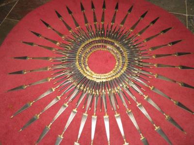 Curtis Jer Stunning C Jere Style Brutalist Starburst Nail Wall Sculpture Mid Century 1970s